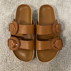 Vince Glyn Leather & Suede Slide Sandals